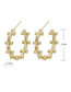 Fashion Silver Color C-shaped Cross Earrings Metal Star Bamboo C-shaped Earrings