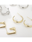 Fashion Silver Color Square Earrings With Diamonds Metal Diamond-studded Geometric Square Earrings