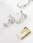Fashion Silver Color Square Earrings With Diamonds Metal Diamond-studded Geometric Square Earrings