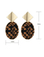 Fashion Leopard Pu Leather Geometric Leather Earrings