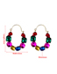Fashion Black Alloy Inlaid Colored Diamond Oval Earrings