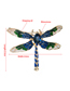 Fashion Dragonfly Alloy Oil Dripping Diamond Dragonfly Brooch