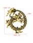 Fashion Gold Color Alloy Diamond-encrusted Dragon Brooch