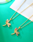 Fashion Color Zirconium Copper Inlaid Zirconium Dragonfly Necklace