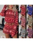 Fashion Red Christmas Print Long Sleeve Top And Shorts Set