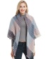 Fashion 07 Large Grid Blue Thickened Double-sided Plaid Bristle Scarf