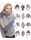 Fashion 06 Large Grid Gray Thickened Double-sided Plaid Bristle Scarf