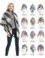 Fashion Navy Blue Double-sided Color Check Bristles Scarf