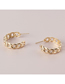 Fashion Gold Color Metal Chain Hollow C-shaped Earrings