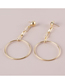 Fashion Gold Color Alloy Ring Chain Tassel Earrings