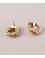 Fashion Gold Color Three-dimensional Ring Earrings