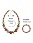 Fashion Color Christmas Pearl Necklace Earrings And Bracelet Three-piece Set