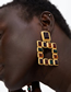 Fashion Yellow Square Diamond Geometric Stud Earrings