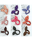 Fashion Big Red Background With White Dots 9202 Polka Dot Bunny Ears Folded Hair Tie