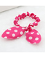 Fashion 8370 Light Foundation Black Spots Polka Dot Bunny Ears Folded Hair Tie