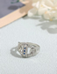 Fashion Silver Color Alloy Inlaid Zirconium Geometric Eye Ring