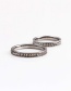 Fashion Steel Color Stainless Steel Round Ring With Diamonds