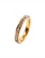 Fashion Gold Color Stainless Steel Round Ring With Diamonds