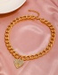 Fashion Gold Color Alloy Diamond Love Heart Chain Necklace