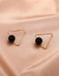 Gold Color Color Geometric Triangle Pearl Stud Earrings