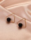 Gold Color Color Geometric Triangle Pearl Stud Earrings