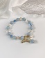 Blue Crystal Pearl Beaded Fishtail Bracelet