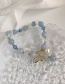Blue Crystal Pearl Beaded Fishtail Bracelet