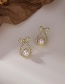 Gold Color Color Alloy Bow Pearl Earrings
