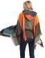 Fashion 01#dark Green Orange Plaid Hooded Cape