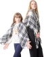 Fashion Children's Beige Cashmere Plaid Wool-trimmed Scarf