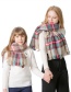 Fashion Adult White Red Cashmere Plaid Wool-trimmed Scarf