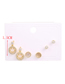 Fashion Gold Color Copper Inlaid Zirconium Smiley Earrings Set