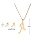 Fashion P Stainless Steel 26 Letter Necklace And Earring Set