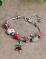 Fashion Santa Claus Lobster Clasp Snowflake Big Hole Beaded Christmas Bracelet