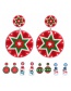 Fashion Green 3 Stars Christmas Acrylic Snowman Snowflake Earrings
