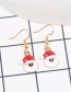 Fashion Red Alloy Drip Oil Santa Earrings