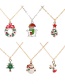Fashion Point Drill Tree Christmas Alloy Drop Oil Snowflake Snowman Christmas Tree Necklace