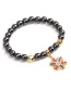 Fashion Silver Color Santa Magnetic Beaded Christmas Snowflake Five-pointed Star Snowman Bracelet