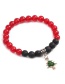 Fashion Deer Red Agate Beaded Christmas Snowflake Flower Bracelet