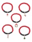 Fashion Five-pointed Star Christmas Tree Red Agate Beaded Christmas Snowflake Flower Bracelet