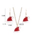 Fashion Christmas Hat Earrings And Necklace Set Alloy Dripping Christmas Hat Necklace Earring Set