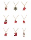 Fashion Christmas Bell B Alloy Drop Oil Christmas Snowflake Snowman Christmas Tree Necklace