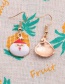 Fashion Christmas Snowman Necklace Alloy Christmas Oil Painting Snowman Necklace