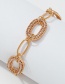 Fashion Gold Color Alloy Glass Diamond Chain Bracelet