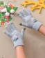 Fashion Pink Fabric Plush Strawberry Letter Touch Screen Gloves
