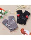 Fashion Black Fabric Plush Strawberry Letter Touch Screen Gloves