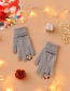 Fashion Khaki Fabric Plush Letter Love Touch Screen Gloves