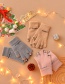 Fashion Grey Fabric Plush Letter Love Touch Screen Gloves
