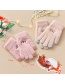 Fashion Khaki Fabric Plush Bear Touch Screen Gloves