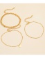 Fashion Gold Color Color Small Round Piece Chain Bracelet Three-piece Set